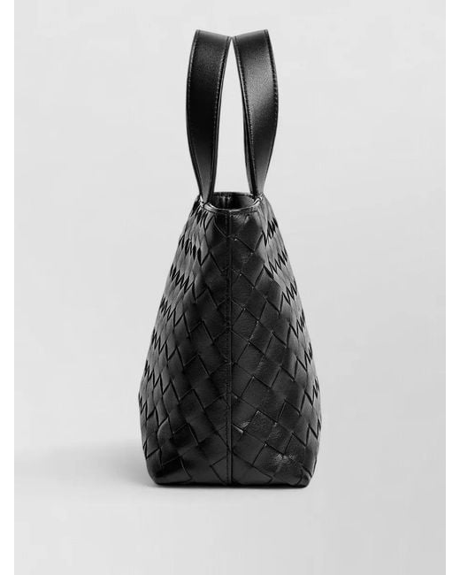 Bottega Veneta Black Leather Intrecciato Mini Tote Bag for men