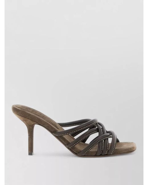 Brunello Cucinelli Multicolor Leather Sandals Open Toe Stiletto Heel Straps
