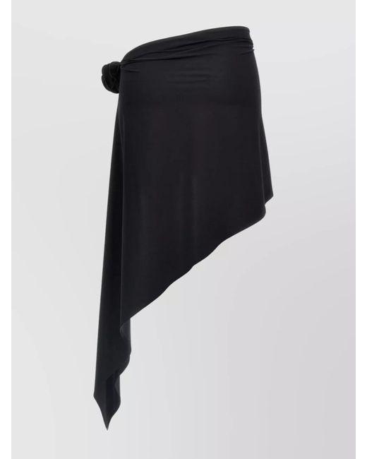 Magda Butrym Black Asymmetric Draped Skirt
