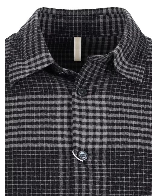 sunflower Gray Casual Shirt Checked Pattern Long Sleeves for men