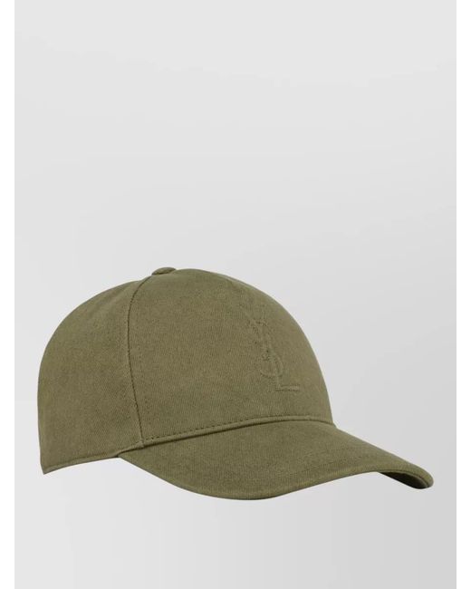 Saint Laurent Green Cassandre Cap Curved Brim Six Panel for men
