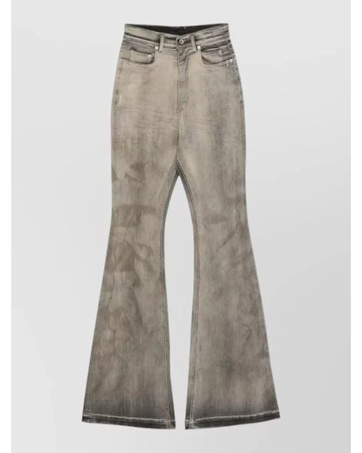 Rick Owens Gray Denim Bootcut Flared Trousers