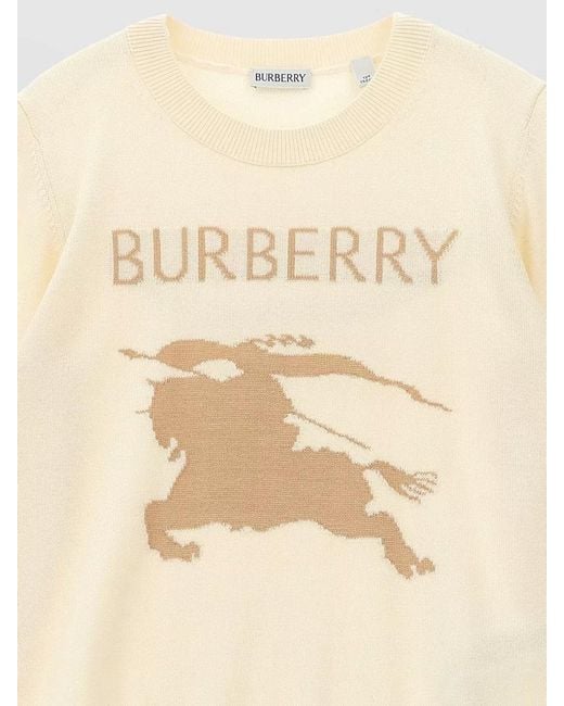 Burberry Natural Thea Crewneck Sweater Knight Motif