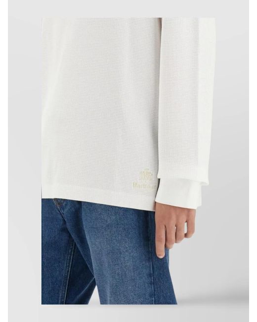 Barbour White Henley T-Shirt for men