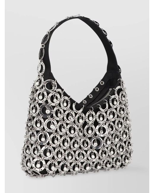 Rabanne White Sparkle Shoulder Bag