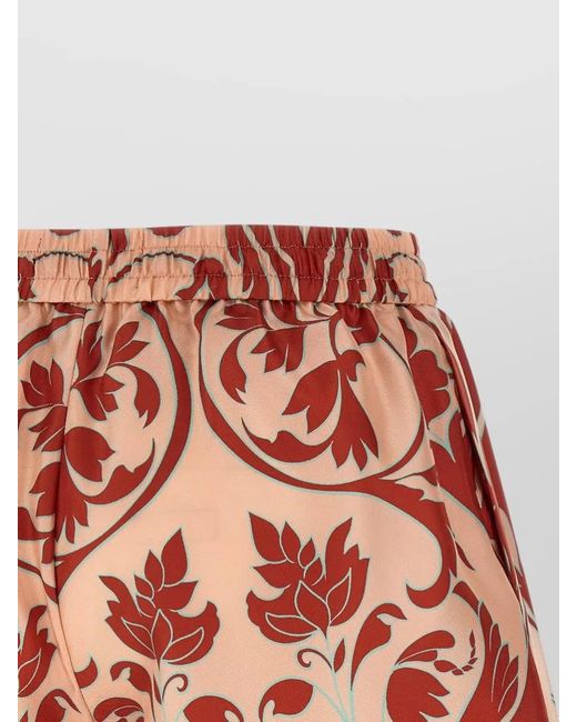 F.R.S For Restless Sleepers Red Lissipa Shorts Floral Pattern Rolled Hem