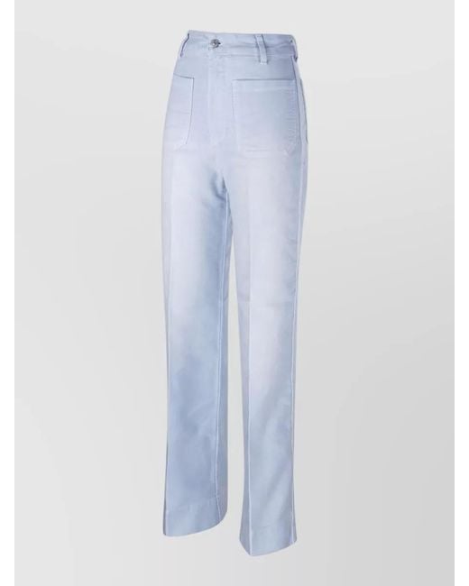Victoria Beckham Blue Denim Straight-Leg Jeans