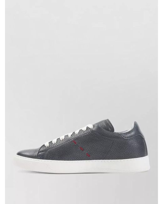 Kiton Metallic Low Top Sneakers Grained Leather Laces for men