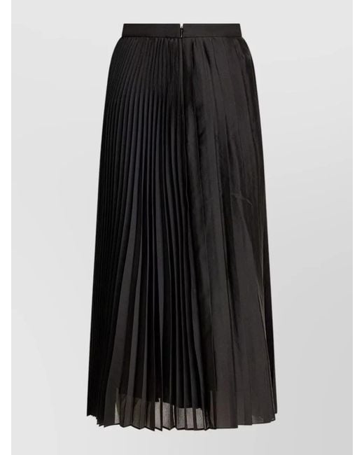 Sandbeige Black Pleated Skirt