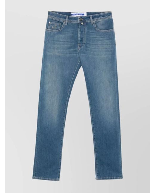 Jacob Cohen Blue Slim Faded Effect Jeans With Belt Loops for men