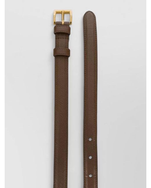 Prada Multicolor Square Buckle Belt Textured Calf Leather