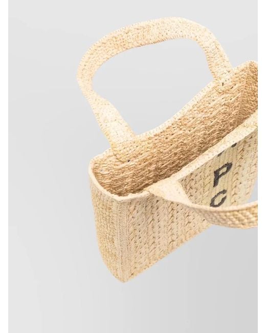 A.P.C. Natural June Small Woven Beach Tote Bag