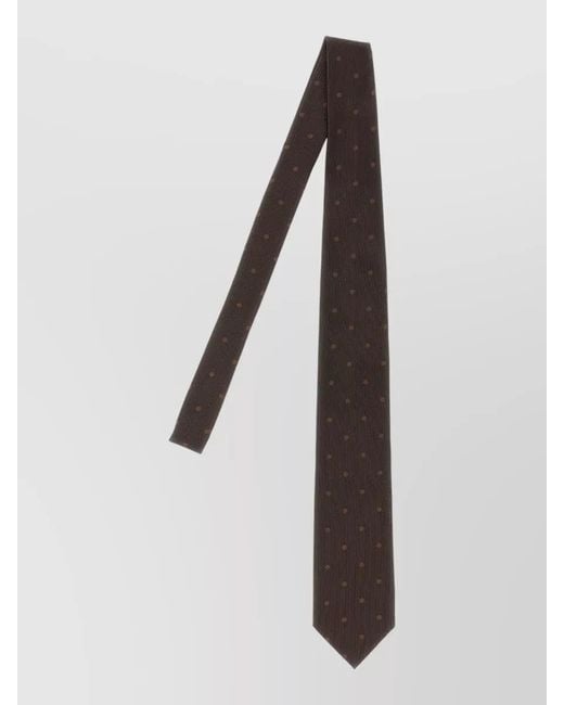 Tom Ford White Silk Tie Slim Design Polka Dot Pattern for men