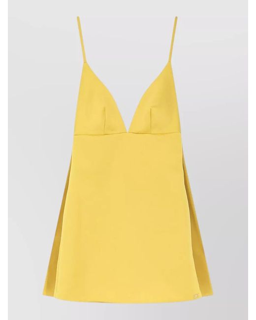 Elisabetta Franchi Yellow Satin Mini Dress