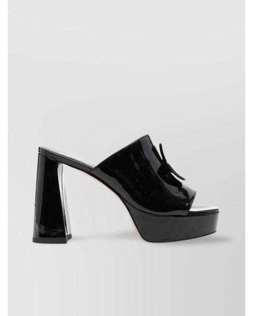 Patou Black Elevated Almond Toe Mules