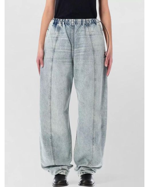 Haikure Blue Denim High-Rise Wide-Leg Trousers