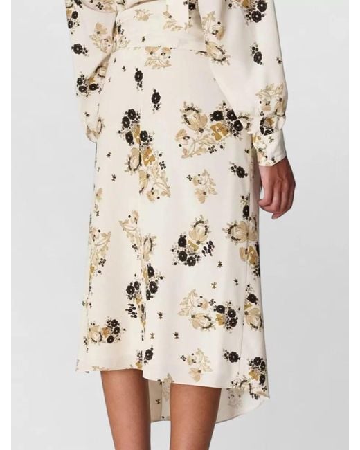 Isabel Marant Natural Faniry Asymmetric Wrap Midi Dress Tie Waist