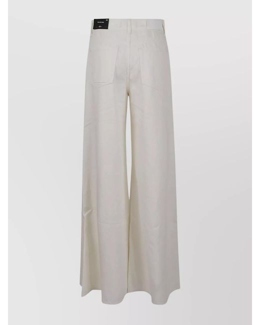 7 For All Mankind White Wide Legs High Waist Linen