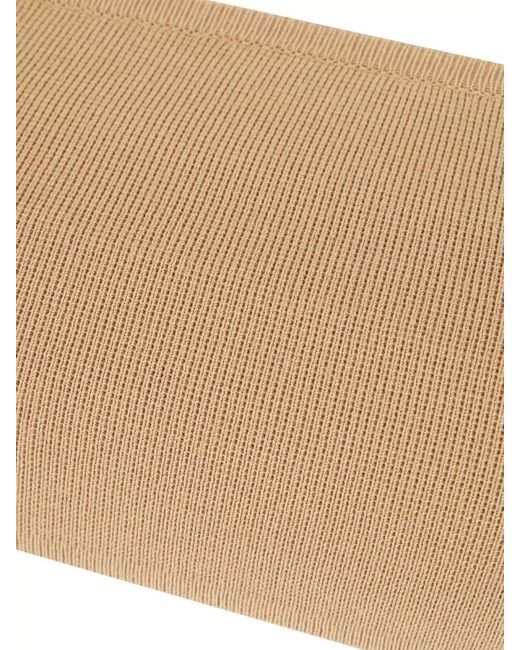 Max Mara Natural Strapless Ribbed Seamless Lingerie Bandeau Top