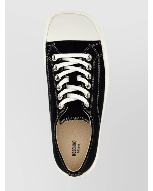 Moschino Multicolor Canvas Low-Top Sneakers