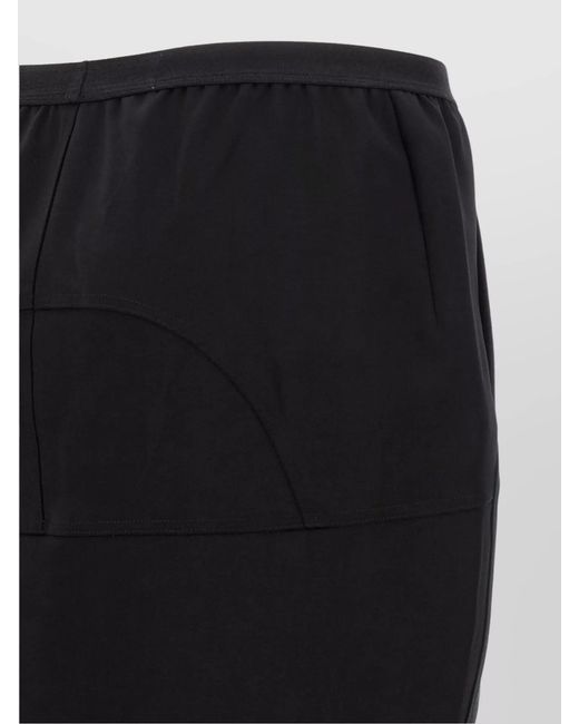 Rick Owens Black Wool Straight Skirt