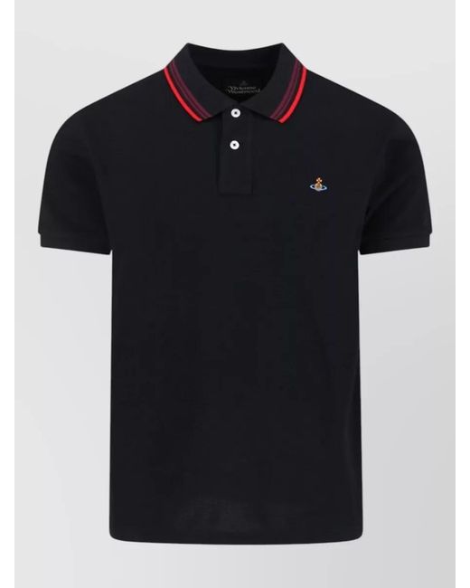 Vivienne Westwood Black Cotton Regular-Fit Polo Shirt for men