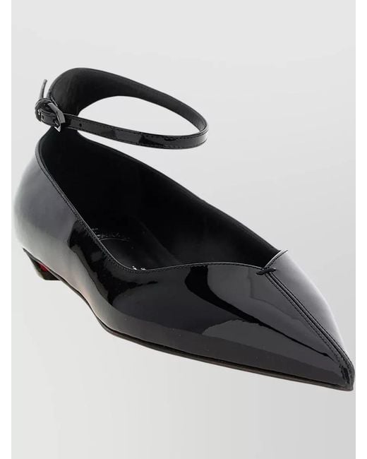 Christian Louboutin Multicolor Patent Leather Ankle Strap Pointed-Toe Ballet Flats