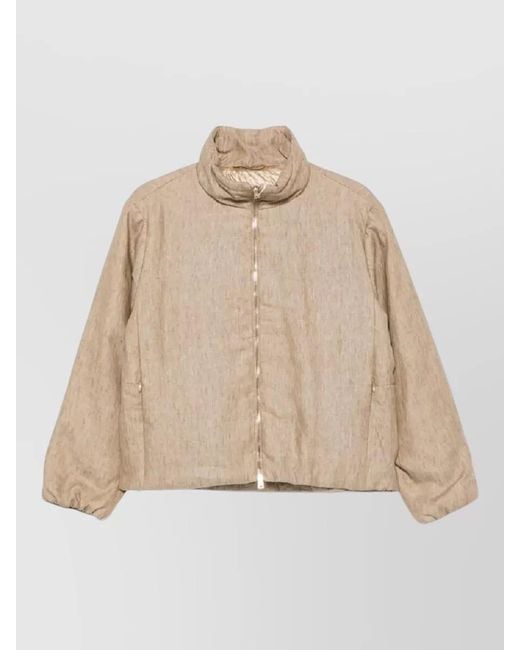 Herno Natural Linen Single Breasted Coat