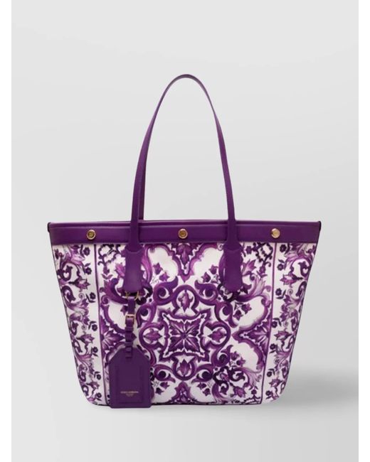 Dolce & Gabbana Purple Canvas Shopping Bag St+Vit.All