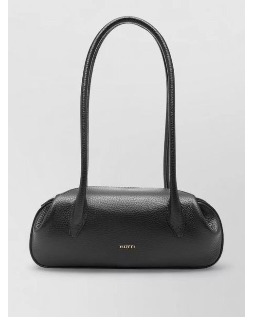 Yuzefi Black Mini Leather Shoulder Bag