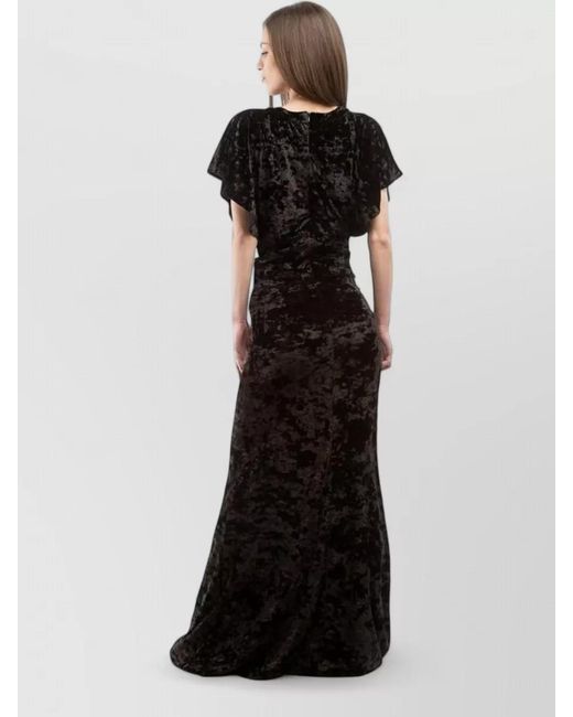 Moschino Black Lightweight Wool Blend Oversized Maxi Dress