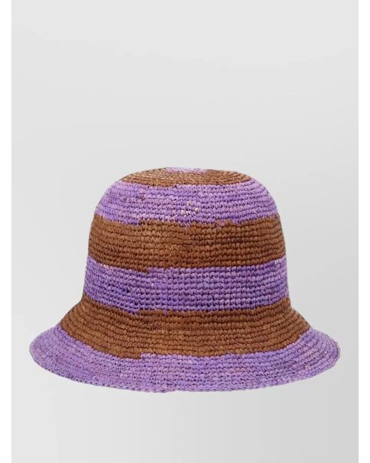 Paul Smith Purple Woven Texture Hat Striped Pattern Design