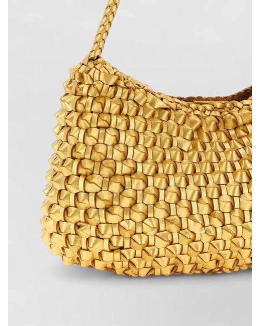 Dragon Diffusion Metallic Vintage Mesh Tote Leather Beach Bag