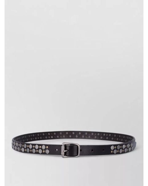 Lemaire White Leather Studded Belt for men
