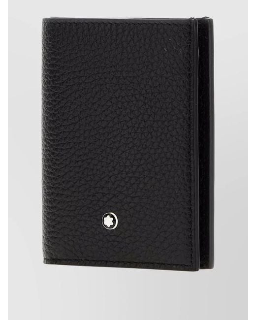 Montblanc Black Leather Wallet Bi Fold Compact Design for men