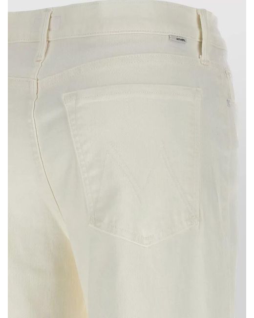 Mother White Denim High-Rise Wide-Leg Jeans
