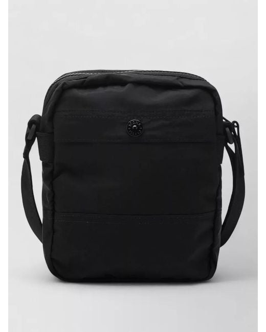 Stone Island Black Crossbody Bag Adjustable Strap Front Zip Pocket for men