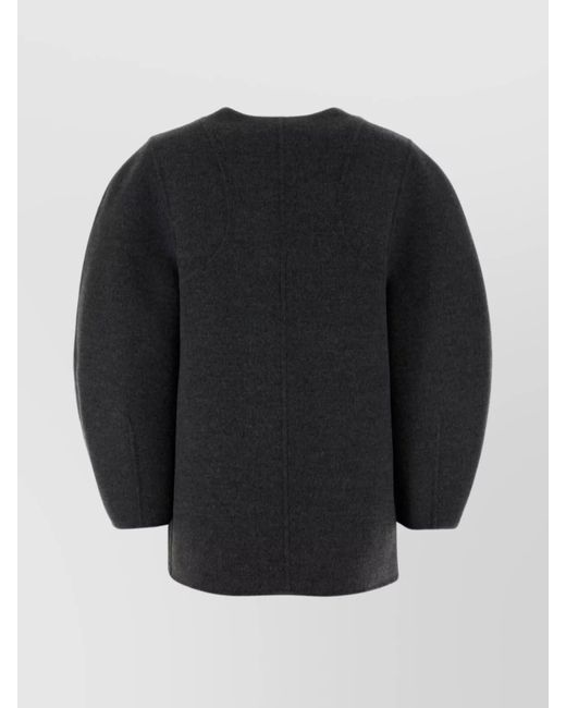 Fendi Black Wool Silk Cocoon Jacket