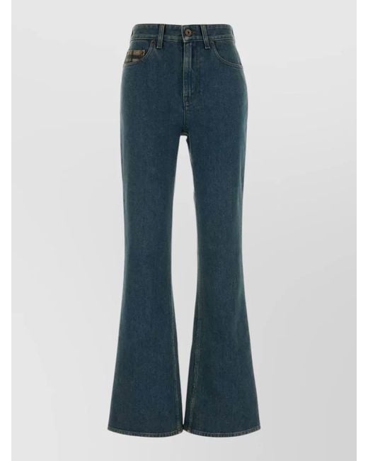 Burberry Blue Denim Flared Trousers