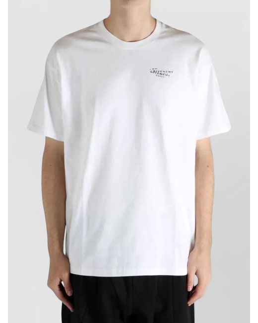 Givenchy White Cotton T Shirt Short Sleeves Crew Neck Straight Hem for men