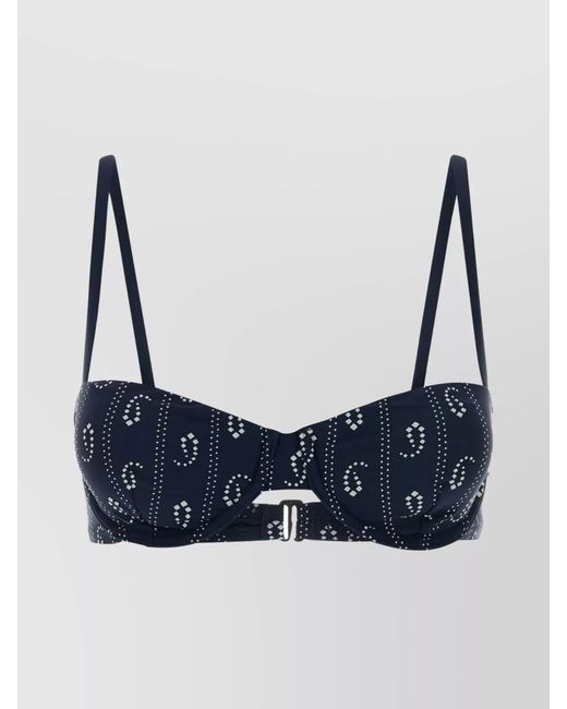 Tory Burch Blue Printed Bikini Top
