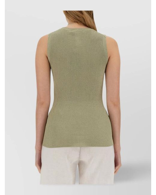 Fabiana Filippi Green Fine-Knit Tank Top