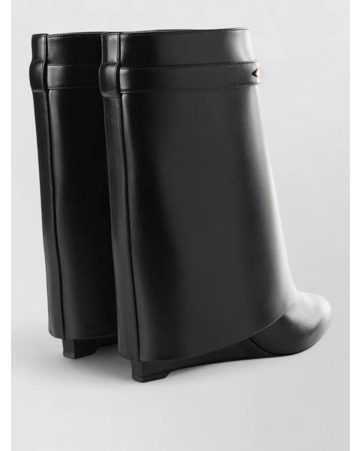 Givenchy Black Ankle Boots Lace Up Pointed Toe Wedges