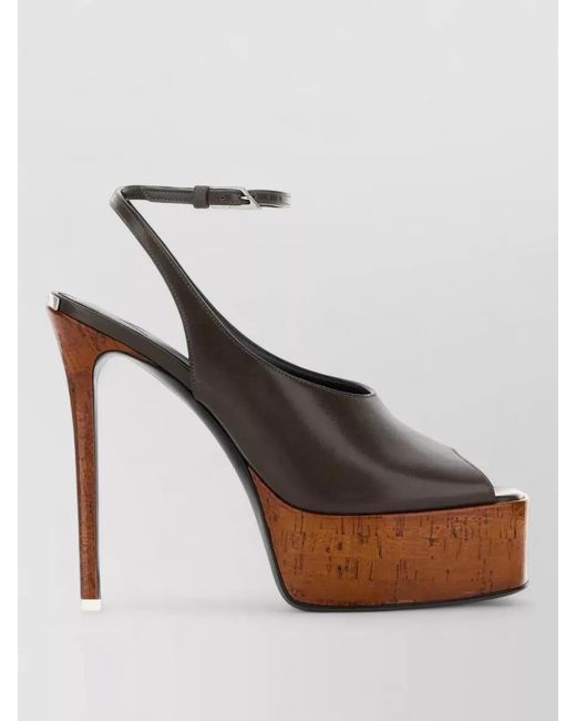 The Attico Multicolor Ornella Leather Slingback Platform Peep Toe Pumps