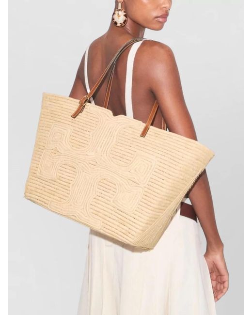 Tory Burch Natural Ella Large Beach Straw Tote Bag