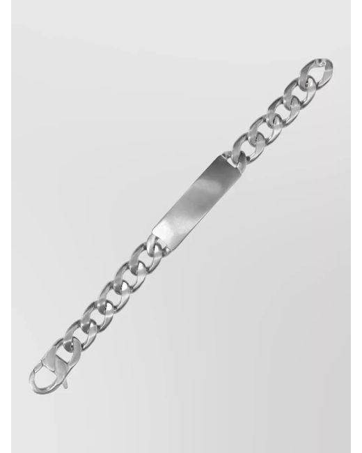 Maison Margiela Gray Chain Link Bracelet Engravable Plate Design