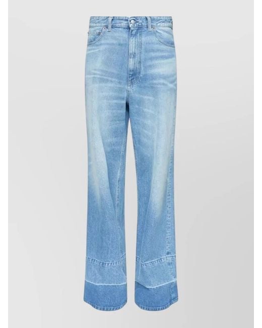 MM6 by Maison Margiela Blue High Waist Denim Trousers Wide Leg for men