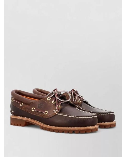 Timberland Brown Leather Noreen Boat Shoes for men