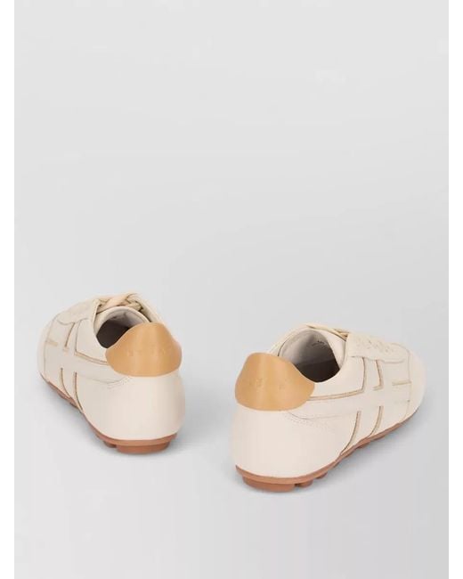 Hogan Natural Low Top Olympia Suede Leather Sneakers