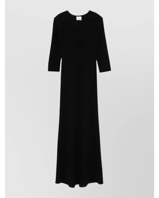 Isabel Marant Black Wool Blend Salina Dress Long Sleeves